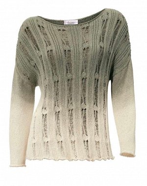 1к Linea Tesini  Пуловер, хаки  Первоклассный пуловер с ажуром. Спортивный свободный крой с круглым вырезом горловины и длинные рукава. Длина ок. 60 см. Удобный материал из 75% вискозы и 25% полиэстер