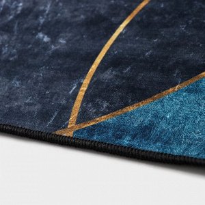 Коврик Доляна «Мэни», 60x90 см, цвет серо-синий