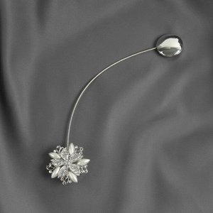 Подхват для штор «Шикарный цветок», d = 6 см, цвет серебряный