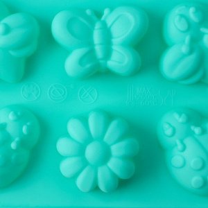 Форма для выпечки Доляна «Пыльца», силикон, 29x17 см, 15 ячеек (4,8x4 см), цвет МИКС