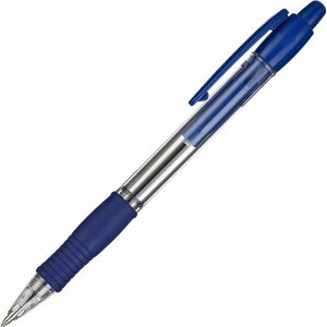 Ручка шариковая автоматическая PILOT Super Grip, резиновый упор, 0.7 мм, масляная основа, стержень синий, корпус синий