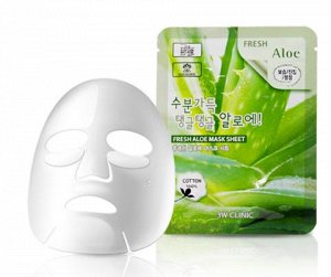 3W Clinic Fresh Aloe Mask Sheet Тканевая маска с экстрактом алоэ