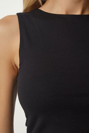 Женская черно-белая базовая трикотажная укороченная блузка из двух комплектов UB00163