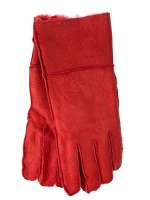 Женские перчатки из овчины, цвет красный
