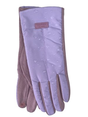 Комбинированные женские перчатки, цвет сиреневый