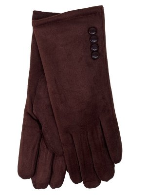 Женские утепленные велюровые перчатки, цвет шоколад