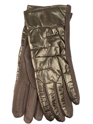 Комбинированные женские перчатки, цвет бронза