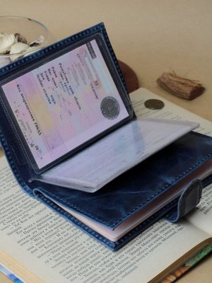 ВП-40 Пулл-апСиний Обложка для паспорта и автодокументов