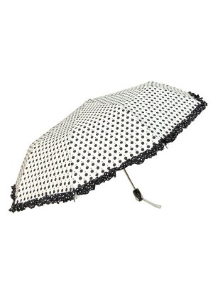 Женский зонт полуавтомат, цвет белый с черным
