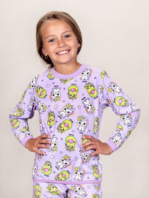 Пижама для девочек футер пупсики/авокадо