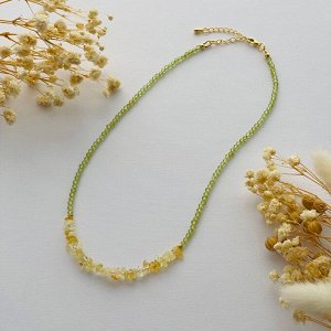 Колье из Хризолита с Цитрином