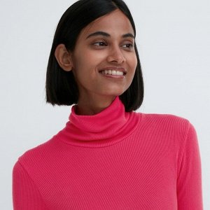 UNIQLO Heattech - теплая водолазка в рубчик - 12 PINK