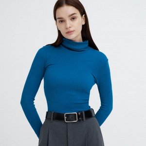 UNIQLO Heattech - теплая водолазка в рубчик - 65 BLUE