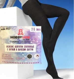 Кжх767 Колготки хлопковые с форм. пяткой и нач. 180 DEN "Hobby Line"(68% хл,27% пэ,5% элас.)