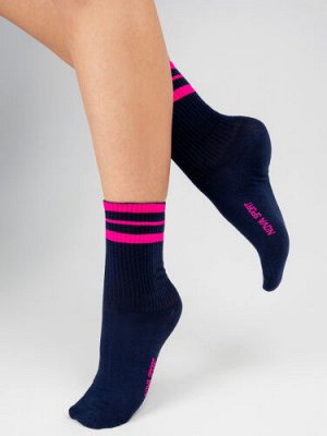 Носки БЕЛЫЕ с полосками спортивные высокие женские / носки подростковые