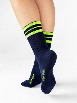 Носки БЕЛЫЕ с полосками спортивные высокие женские / носки подростковые