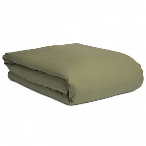 Комплект постельного белья из сатина цвета шалфея с брашинг-эффектом из коллекции Essential, 200х220 см