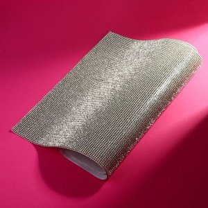 Стразы самоклеящиеся на листе, d=2 мм, 40x24 см, цвет серебряный