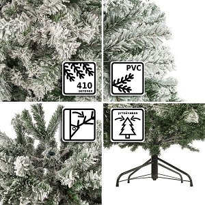 Елка искусственная новогодняя Flock Tree Promo PVC Hinged 150 см