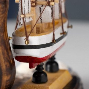 Карандашница дерево с моделью корабля «Мировой», 14x7x11 см, МИКС