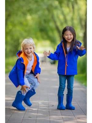Куртка детская ветровка демисезонная цвет Синий(оранжевый)