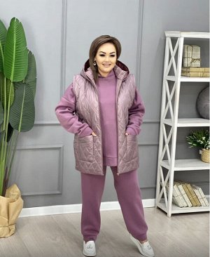 Костюм спортивный женский тройка с жилеткой теплый | Костюмы спортивные ...