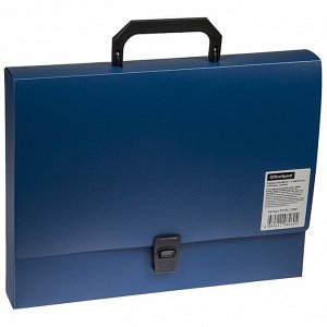 Папка-портфель 1 отделение OfficeSpace А4, 600мкм, на замке, пластик, синий