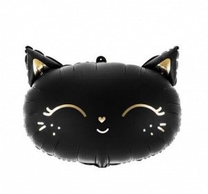 Фольга шар Магический котенок черный голова 19"/48 см Китай