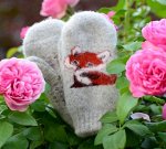 Детские варежки из натуральной шерсти (длина 16 см)