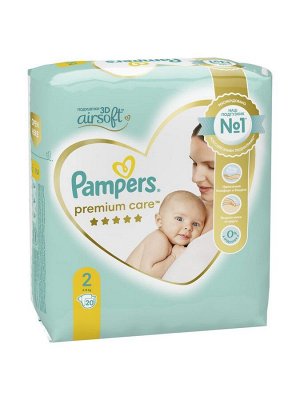 Подгузники Pampers Premium Care для малышей 4-8 кг, 2 размер, 20 шт