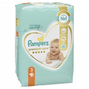 Подгузники Pampers Premium Care для малышей 6-10 кг, 3 размер, 18 шт