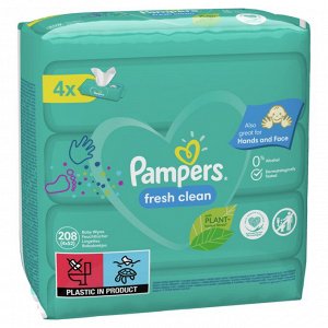 Влажные салфетки для малышей Pampers Fresh Clean, 208 шт