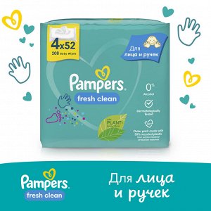 Влажные салфетки для малышей Pampers Fresh Clean, 208 шт