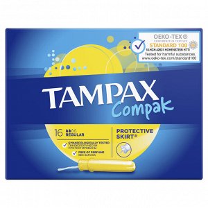 Тампоны с аппликатором TAMPAX Compak Regular, 16 шт.