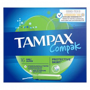 Женские Гигиенические тампоны с аппликатором TAMPAX Compak Super, 16 шт.