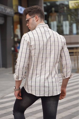 Сиреневая мужская рубашка 4938