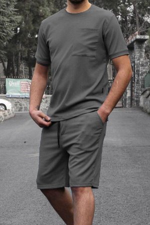 Дымчатый базовый комплект мужских шорт с карманами 5914
