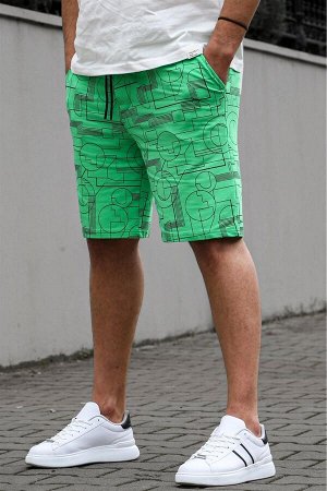 Мужские капри зеленого цвета с узором Comfort Fit 5497