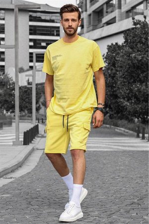 Желтый комплект мужских шорт Oversize 5391