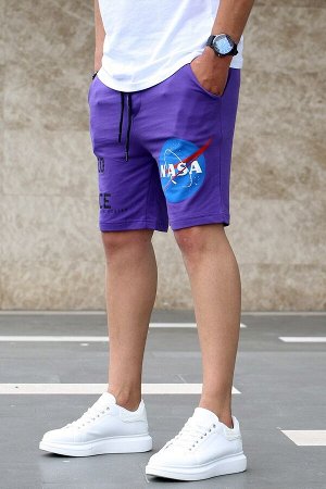 Фиолетовые мужские шорты NASA с принтом 4248