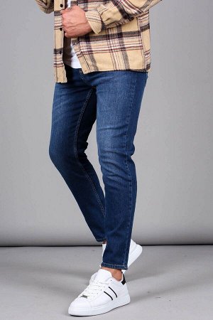 Темно-синие мужские джинсы скинни из супер лайкры 6325