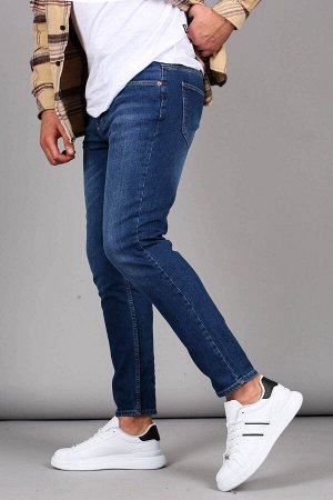Темно-синие мужские джинсы скинни из супер лайкры 6325
