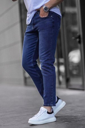 Синие мужские джинсовые брюки прямого кроя Джинсы 6856