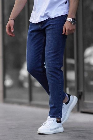 Синие мужские джинсовые брюки прямого кроя
