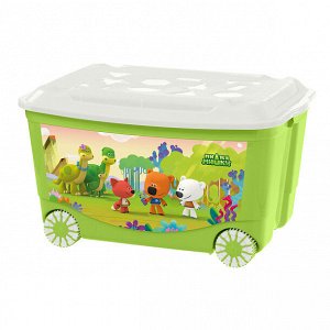 Ящик для игрушек на колесах с декором "МИ-МИ-МИШКИ" 580*390*335мм, 45л. (зеленый) 431329909