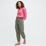 UNIQLO - легкие брюки-карго (длина 69 - 71см) - 56 OLIVE