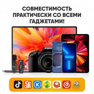 Микрофон беспроводной петличный USB Type-C / Петличка для блогеров / Микрофон петличка для смартфонов / (Hoco L15)