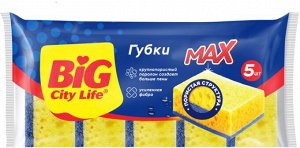 Биг Сити Губки кухонные крупнопористые MAX 5 шт, Big City