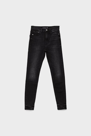 Женские серые джинсы скинни с высокой талией 04800700