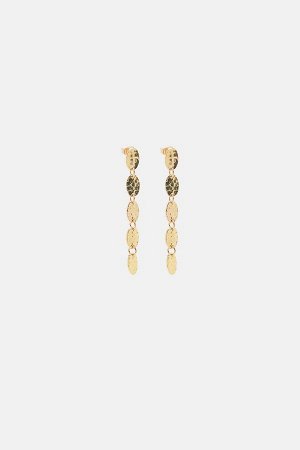 Серьги-подвески золотого цвета с овальными деталями 07994305